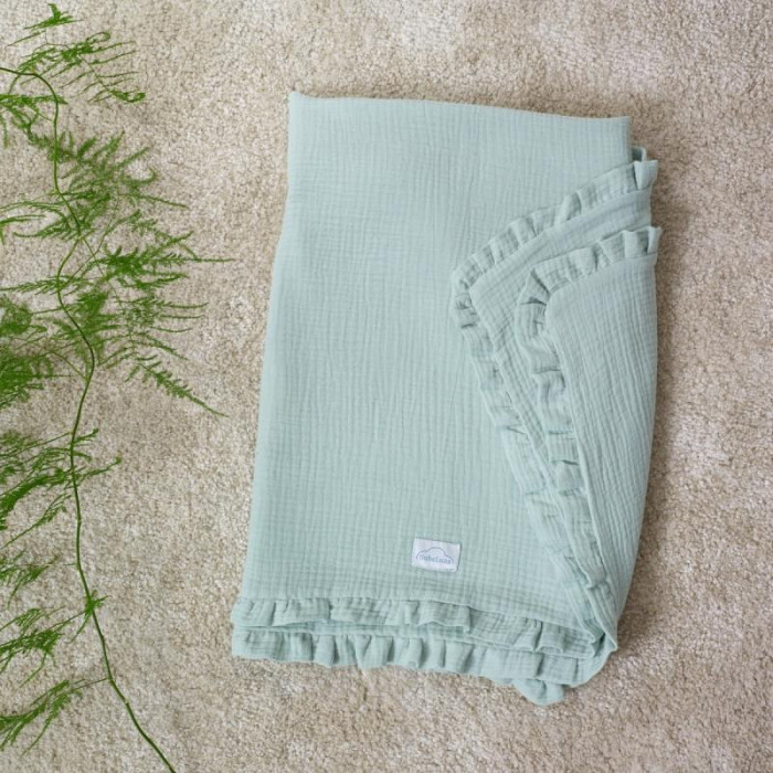 ARRULLO MUSELINA CON VOLANTE VERDE