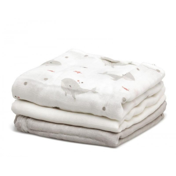 PACK 3 GASAS BAMBU BALLENAS GRIS...