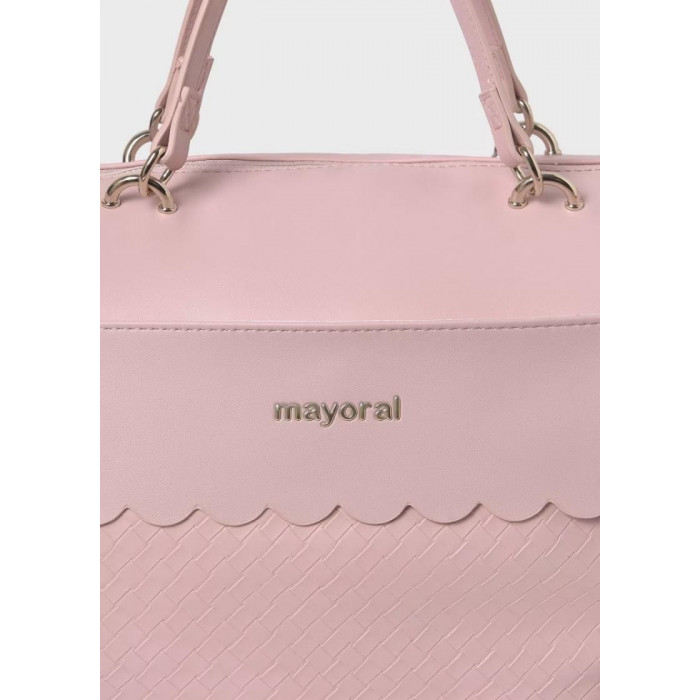 BOLSO SILLA PIEL TRENZADO ONDAS ROSA...