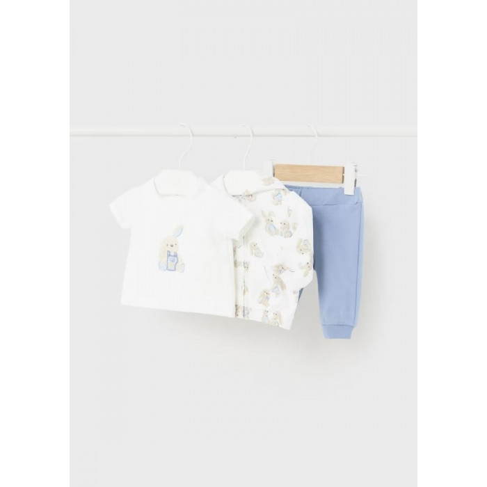 CHANDAL 3 PIEZAS ALGOCDON CONEJITOS AZUL