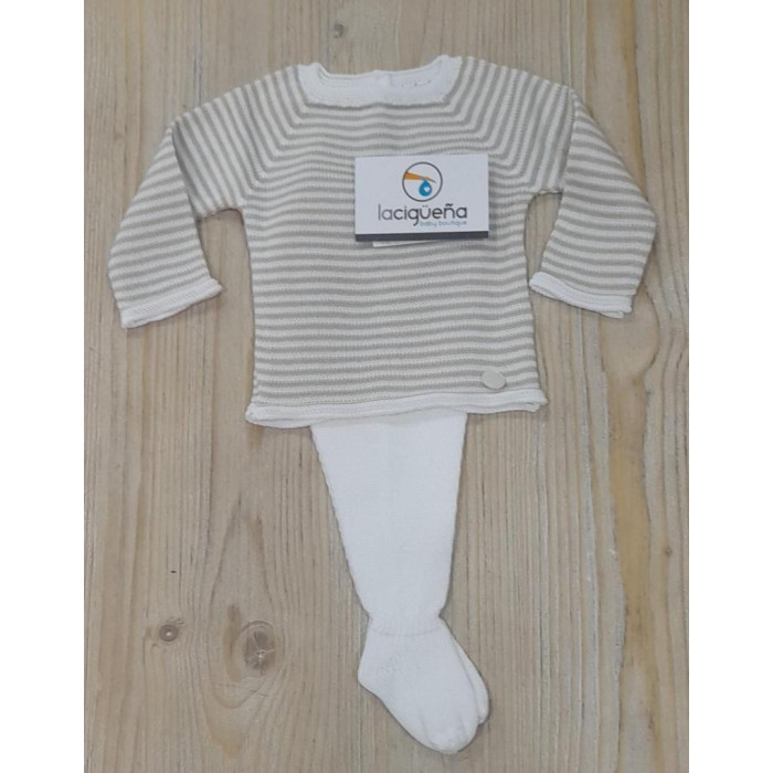 CONJUNTO HILO MANGA LARGA RAYAS CAMEL...