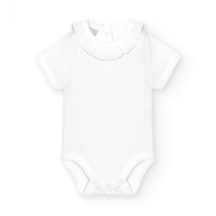 BODY S M/C CUELLO PUNTILLA BLANCO T/12