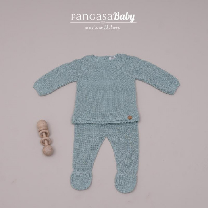 CONJUNTO HILO MANGA LARGA LISO VERDE