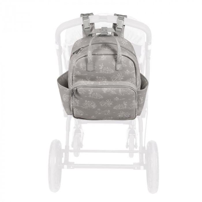 MOCHILA PIEL TOILE DE JOUY GRIS...