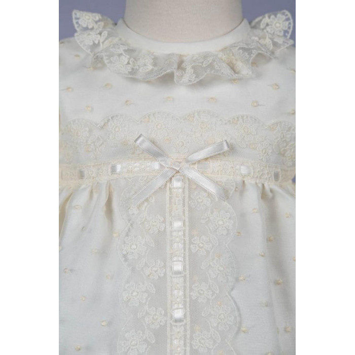 VESTIDO MANGA CORTA CON BRAGA Y GORRO...