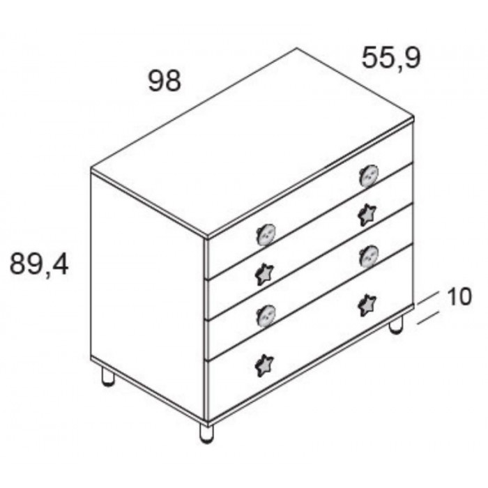 COMODA PEREZOSO 98CM MR. WONDERFUL