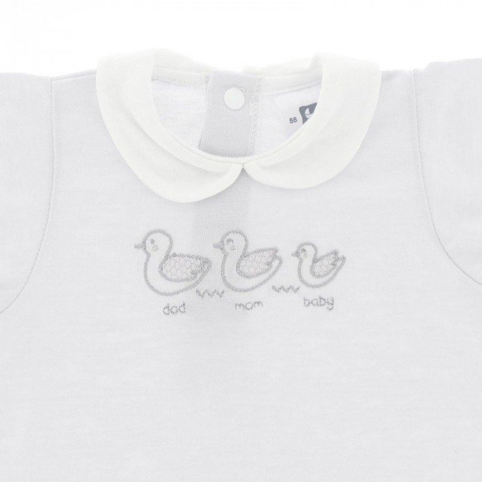 PELELE ALGODON BLANCO PATITOS GRIS...