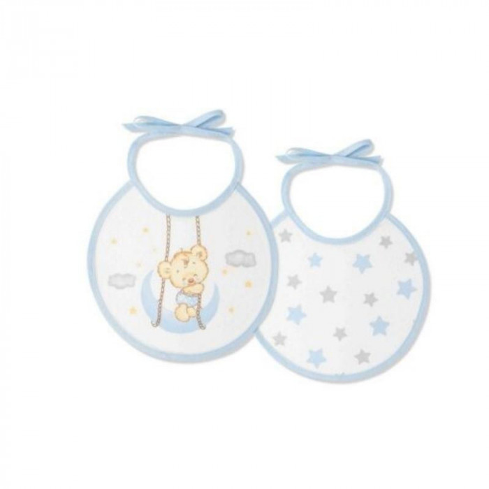 PACK 2 BABEROS OSITO LUNA AZUL 20*20...