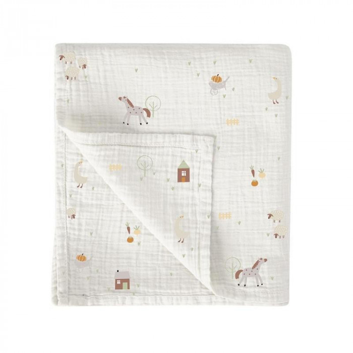 MUSELINA BAMBU 527 FARM BLANCO BIMBI...