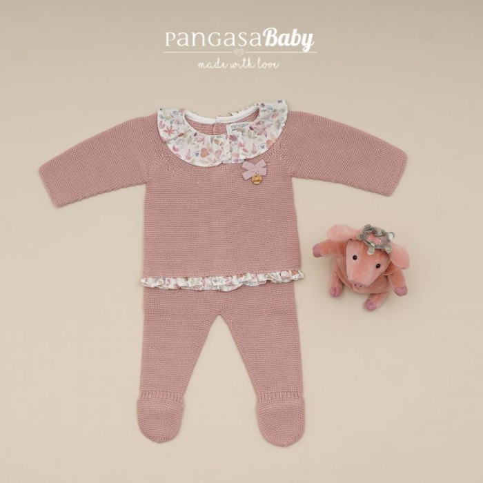 CONJUNTO 3 PIEZAS LANA ROSA VINTAGE...