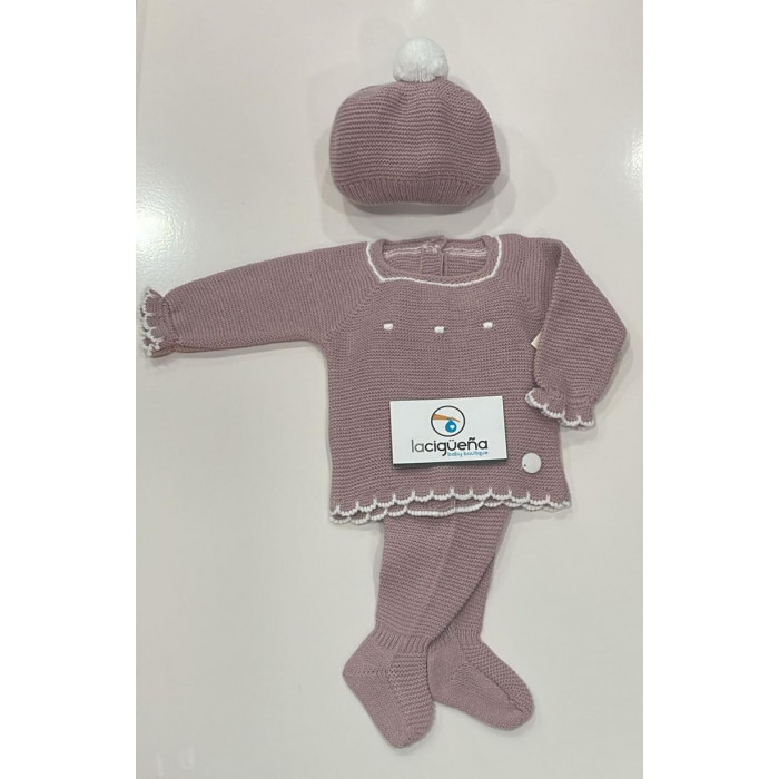 CONJUNTO LANA ROSA OSCURO BODOQUES...