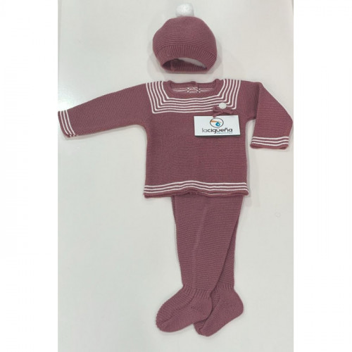 CONJUNTO LANA CEREZA RAYAS...