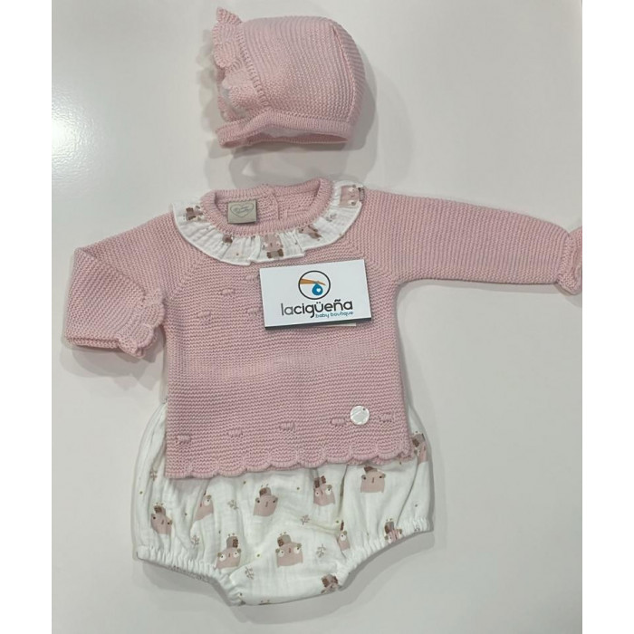 JERSEY LANA+RANITA CON GORRO ROSA...