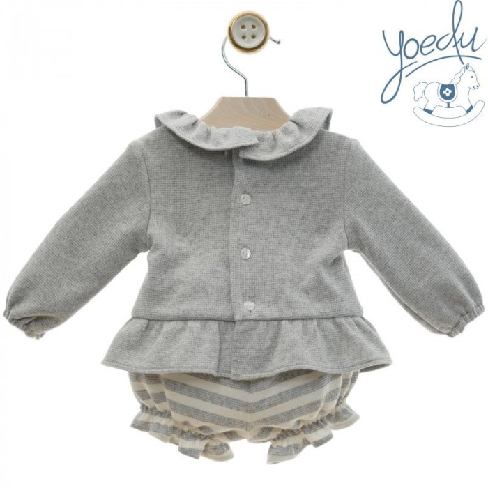CONJUNTO NIÑA PUNTO LAPIZ GRIS YOEDU