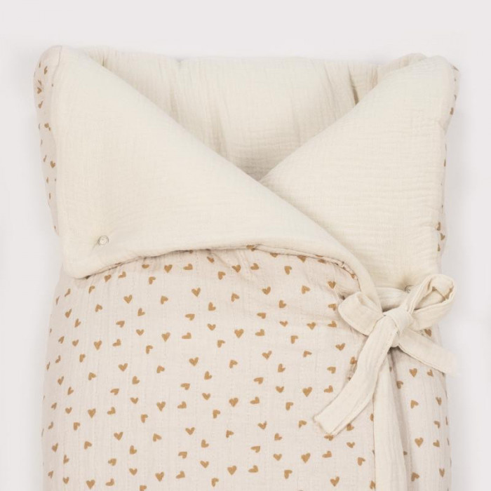 SACO ARRULLO POPPY CORAZONES MOSTAZA...