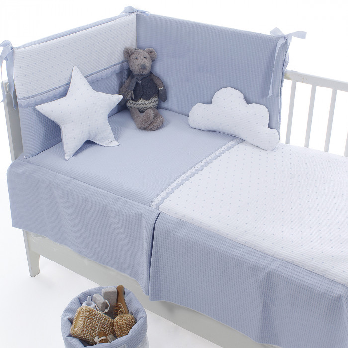 EDREDON+PROTECTOR P5 DOTS AZUL UZTURRE