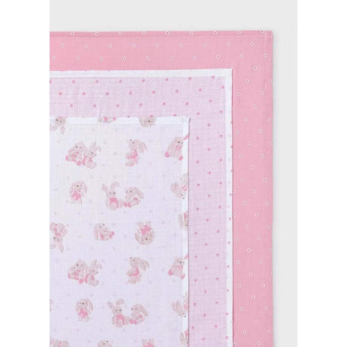 PACK 3 GASAS CONEJOS ROMBO ROSA MAYORAL