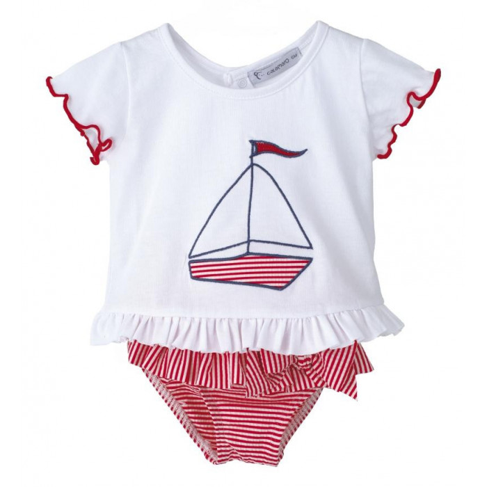 CAMISETA MANGA CORTA BARQUITO+BAÑADOR...