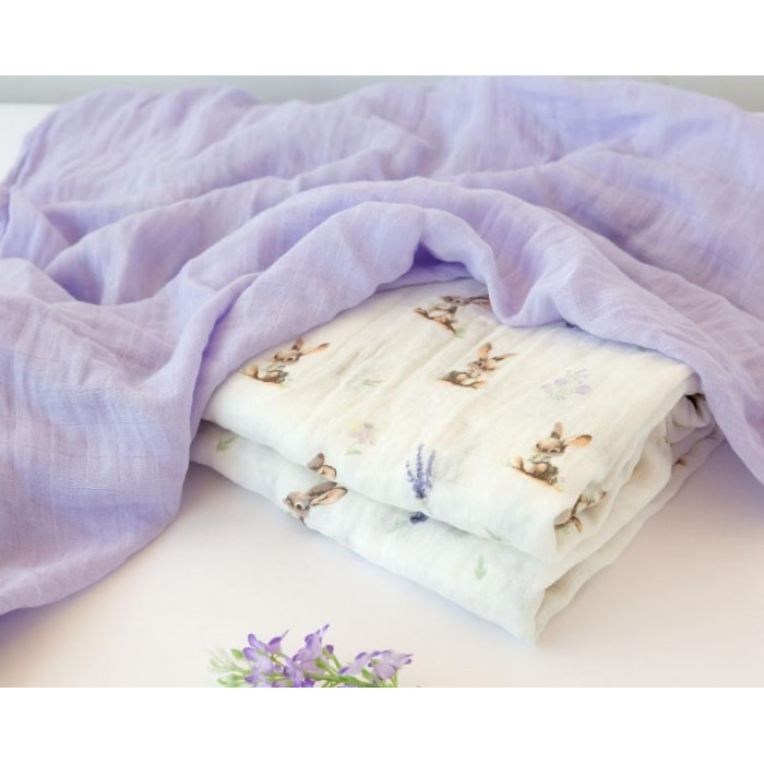 PACK 2 MUSELINAS BAMBU LAVANDA LILA...