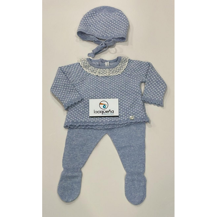 CONJUNTO HILO 3 PIEZAS VOLTERRA AZUL...