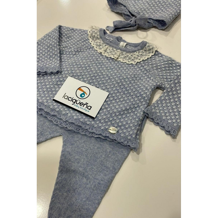 CONJUNTO HILO 3 PIEZAS VOLTERRA AZUL...