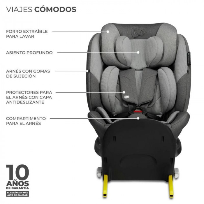 SILLA AUTO I-FIX I SIZE GREY KINDERKRAFT