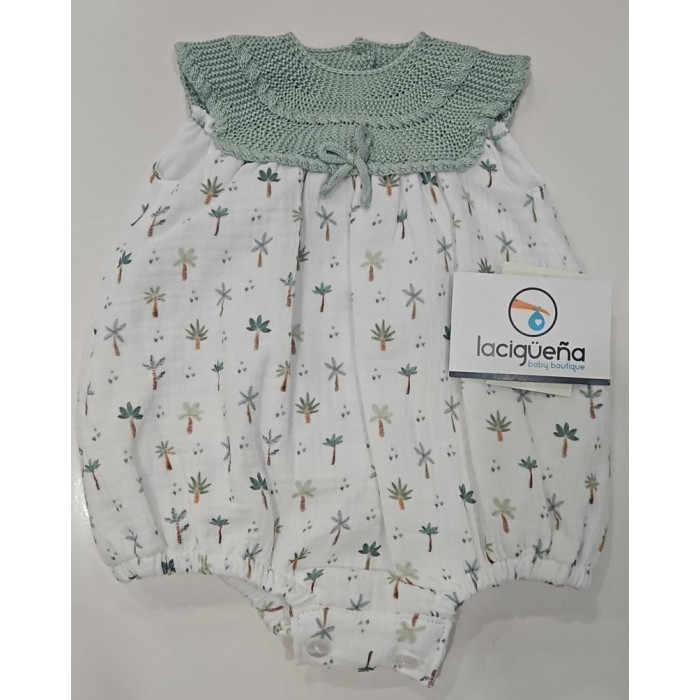 RANITA SIN MANGA HILO VERDE ESTAMPADO...