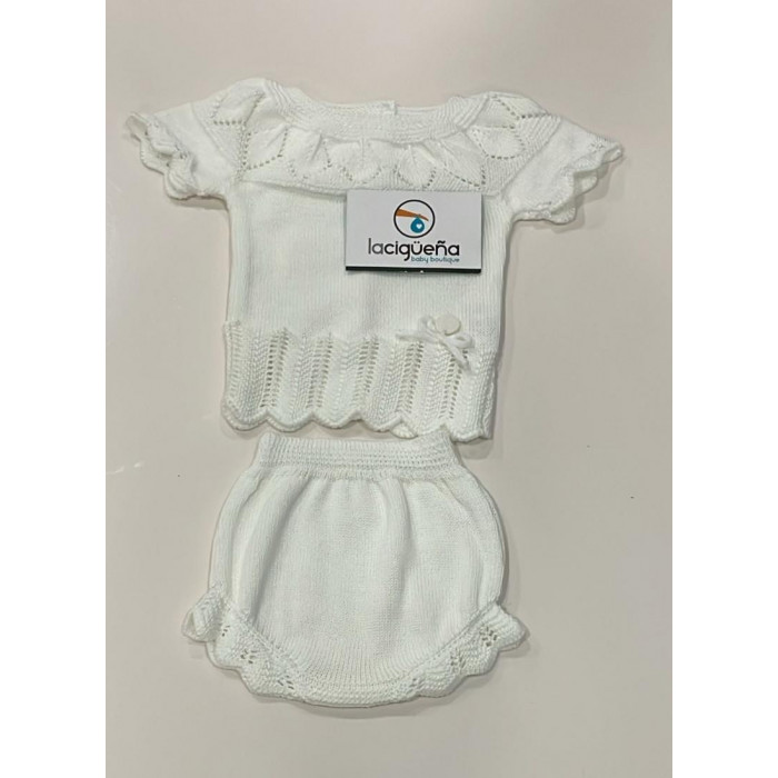 JERSEY HILO MANGA CORTA BLANCO CON...