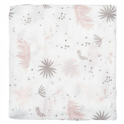 MUSELINA BAMBU FLORAL BLA ROSA