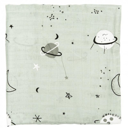 MUSELINA BAMBU PLANETS VERDE