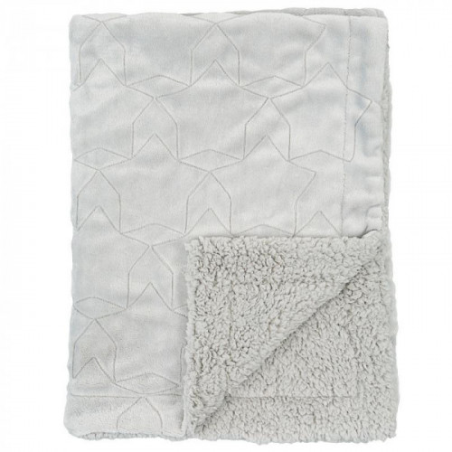 MANTA DOBLE BORDADO STAR GRIS