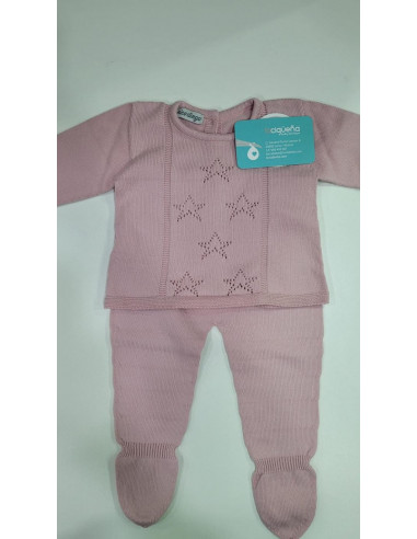 CONJ.2P HILO M/L ESTRELLAS ROSA EMP