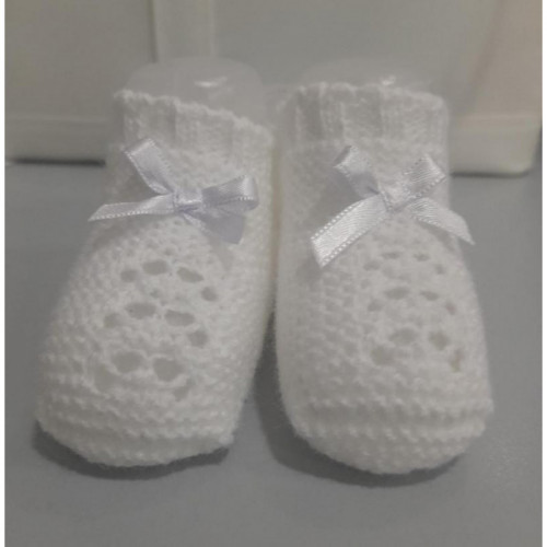 BOTITAS LANA BLANCO CALADO