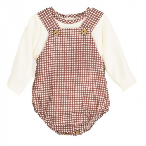 PETO CUADROS GRANATE CON...