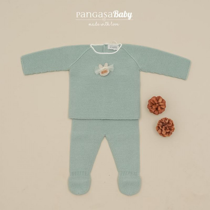 CONJUNTO LANA CON GORRO RABBIT VERDE...