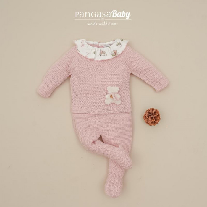 CONJUNTO LANA CON GORRO TEDDY ROSA...