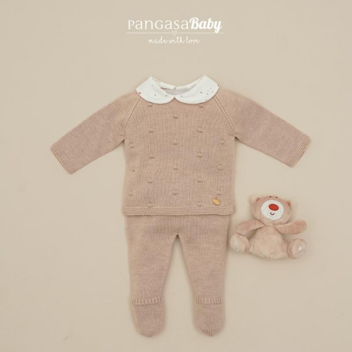 CONJUNTO LANA CON GORRO PATO CAMEL...