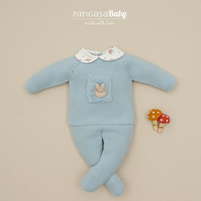CONJUNTO LANA CON GORRO BAMBI CELESTE...