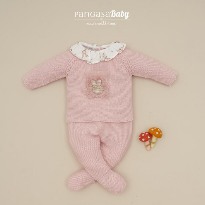 CONJUNTO LANA CON GORRO BAMBI ROSA...