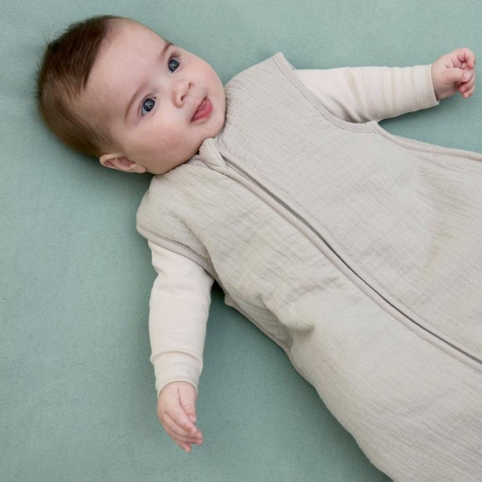 SACO DORMIR FORRADO MUSELINA GRIS...