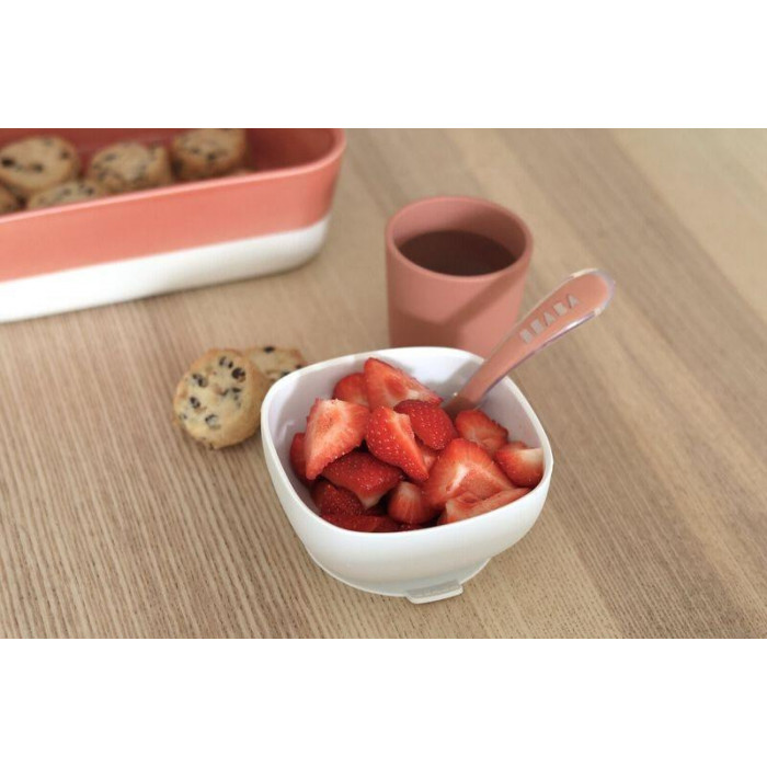 SET VAJILLA SILICONA TERRACOTA BEABA