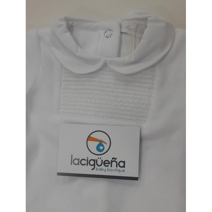 PELELE TUNDOSADO PUNTO SMOCK BLANCO...