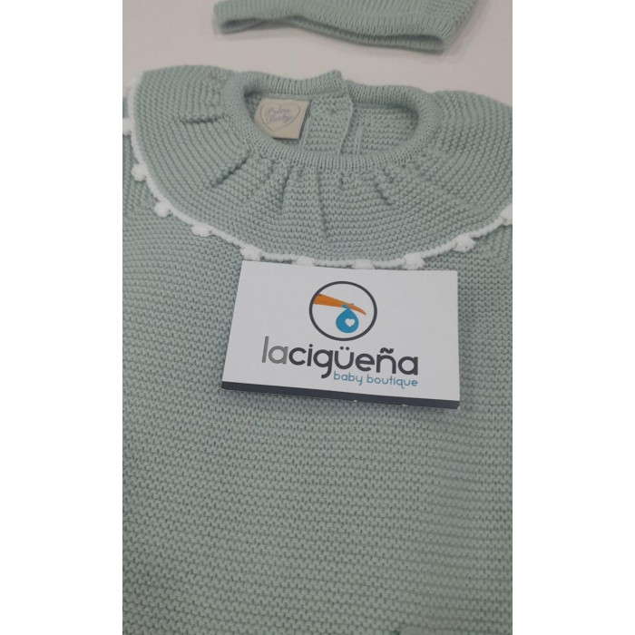 CONJUNTO LANA 3 PIEZAS VERDE CUELLO...