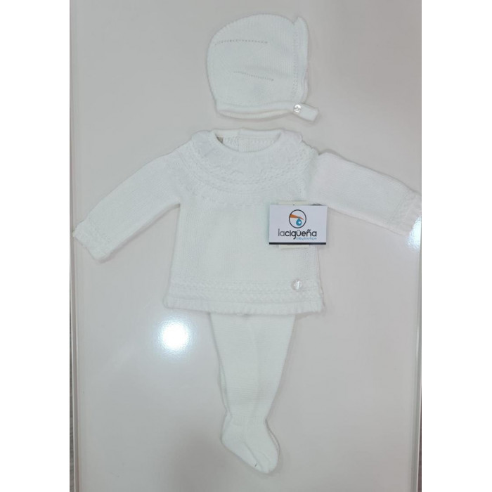 CONJUNTO 3 PIEZAS LANA BLANCO LATERAL...