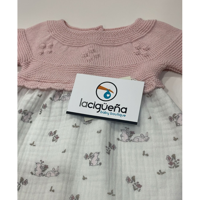 VESTIDO MANGA LARGA LANA ROSA BAMBULA...