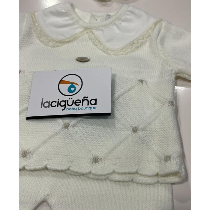 CONJUNTO 3 PIEZAS LANA PUNTO YORK...