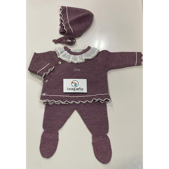 CONJUNTO LANA 3 PIEZAS CARDIFF MALVA...