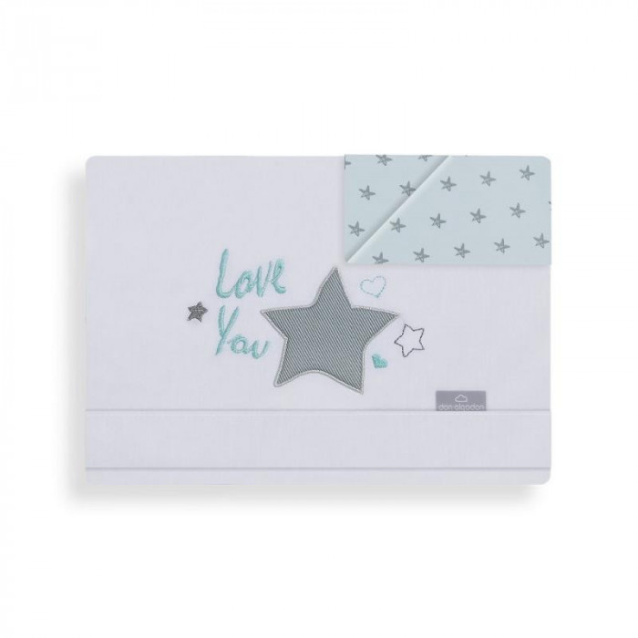 J.SAB CUNA ALGODON 100% LOVE YOU VERDE