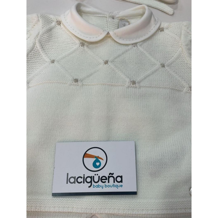 CONJUNTO LANA 3 PIEZAS YORK NIÑO BEIG...