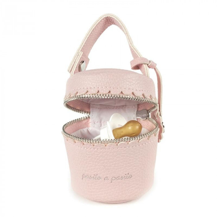 FUNDA PORTACHUPETE PIEL BISCUIT ROSA